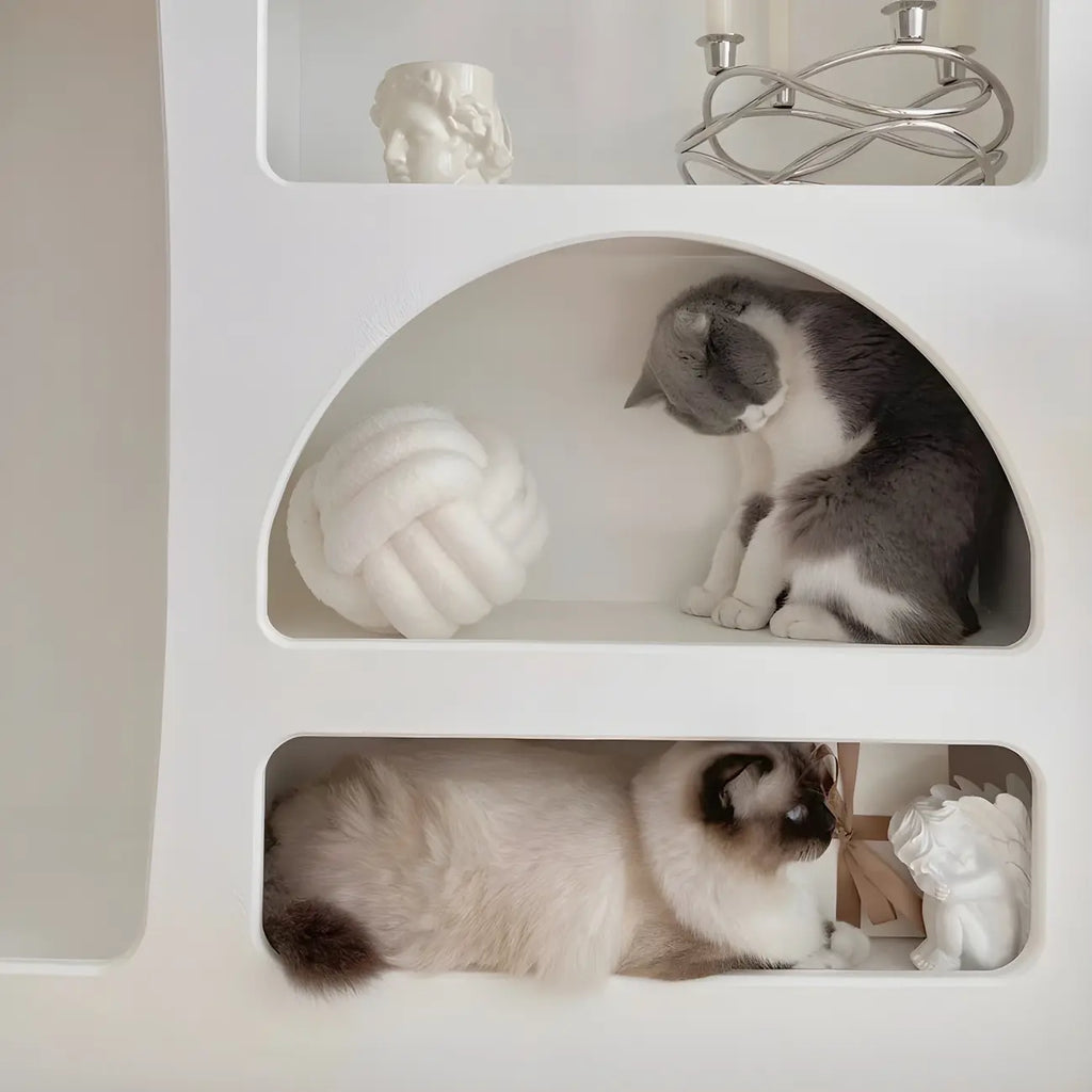 Contemporary White Wood Open Storage Display Cabinet