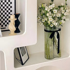 Contemporary White Wood Open Storage Display Cabinet