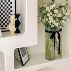 Contemporary White Wood Open Storage Display Cabinet