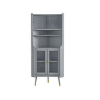 Adjustable Shelves Wood Cherry Open Corner China Cabinet