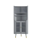 Adjustable Shelves Wood Cherry Open Corner China Cabinet