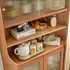 Adjustable Shelves Wood Cherry Open Corner China Cabinet