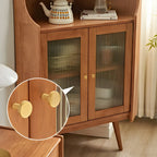 Adjustable Shelves Wood Cherry Open Corner China Cabinet