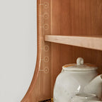 Adjustable Shelves Wood Cherry Open Corner China Cabinet