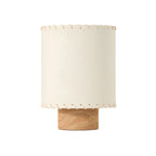 Rustic White Drum Wood Table Lamp for Ambient Bedroom