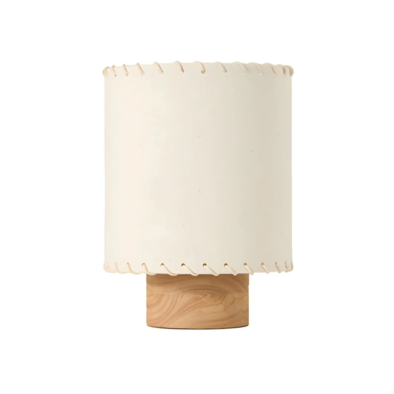 Rustic White Drum Wood Table Lamp for Ambient Bedroom