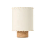 Rustic White Drum Wood Table Lamp for Ambient Bedroom