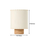 Rustic White Drum Wood Table Lamp for Ambient Bedroom
