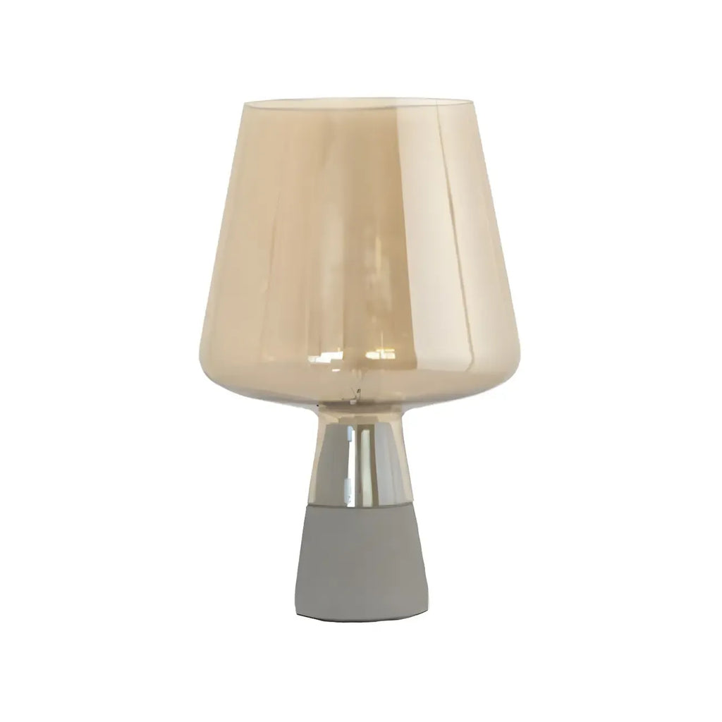 Modern Amber Glass Geometric Table Lamp for Bedroom