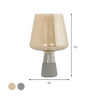 Modern Amber Glass Geometric Table Lamp for Bedroom