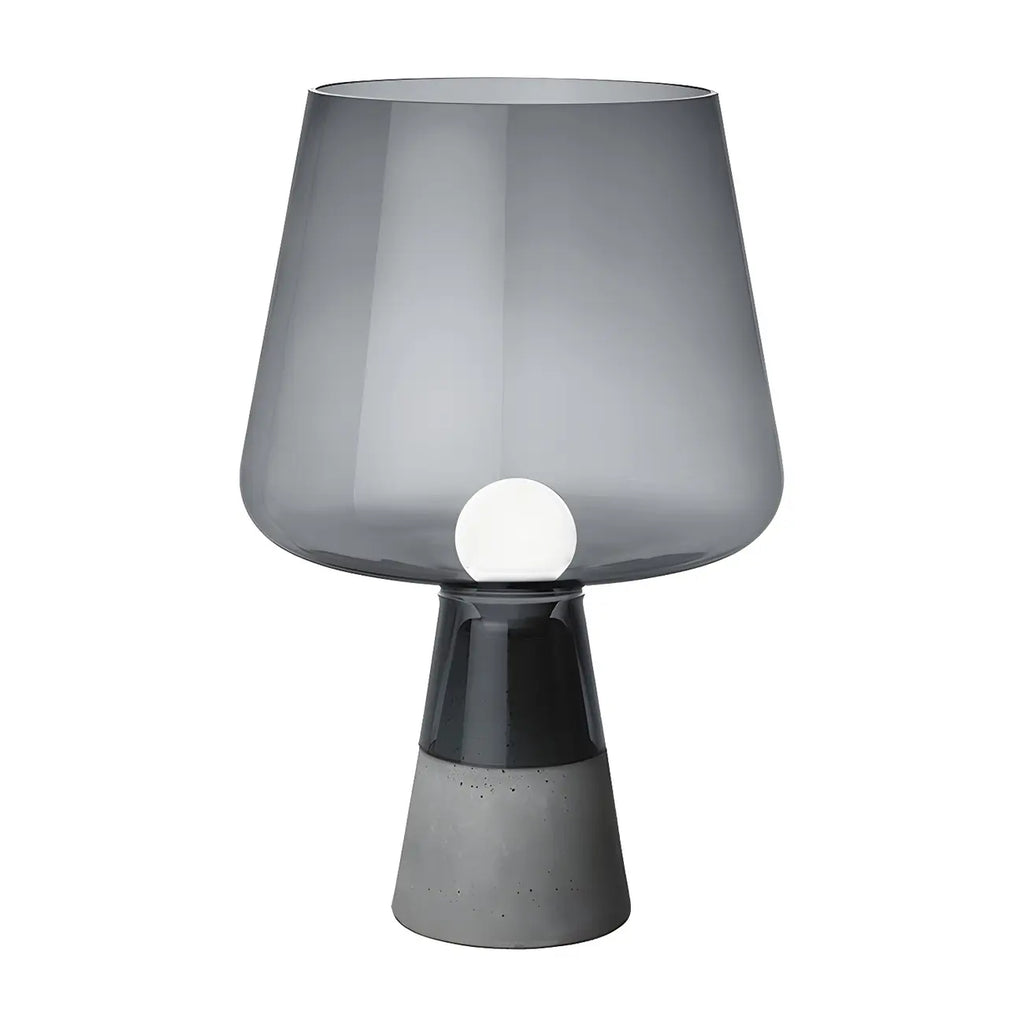 Modern Amber Glass Geometric Table Lamp for Bedroom