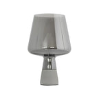 Modern Amber Glass Geometric Table Lamp for Bedroom