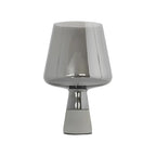 Modern Amber Glass Geometric Table Lamp for Bedroom