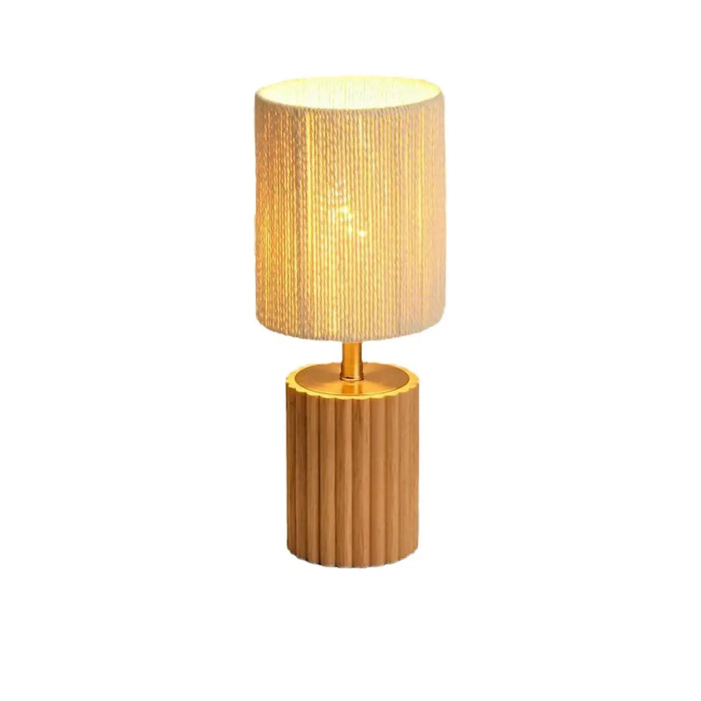 Modern Paper Geometric Shade Table Lamp for Bedroom