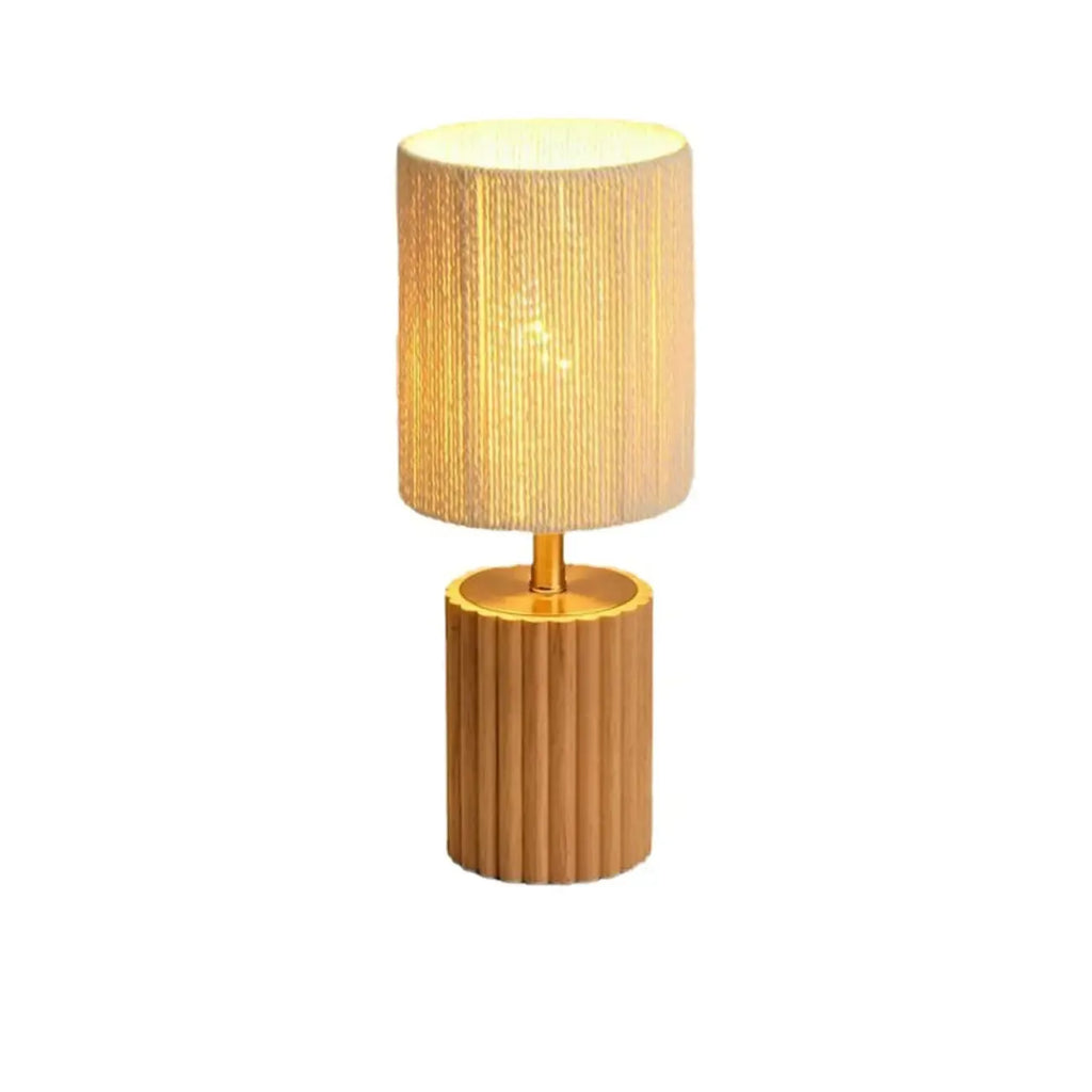 Modern Paper Geometric Shade Table Lamp for Bedroom