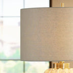 Brown Ceramic Geometric Table Lamp for Living Room