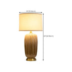 Brown Ceramic Geometric Table Lamp for Living Room