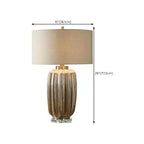 Brown Ceramic Geometric Table Lamp for Living Room