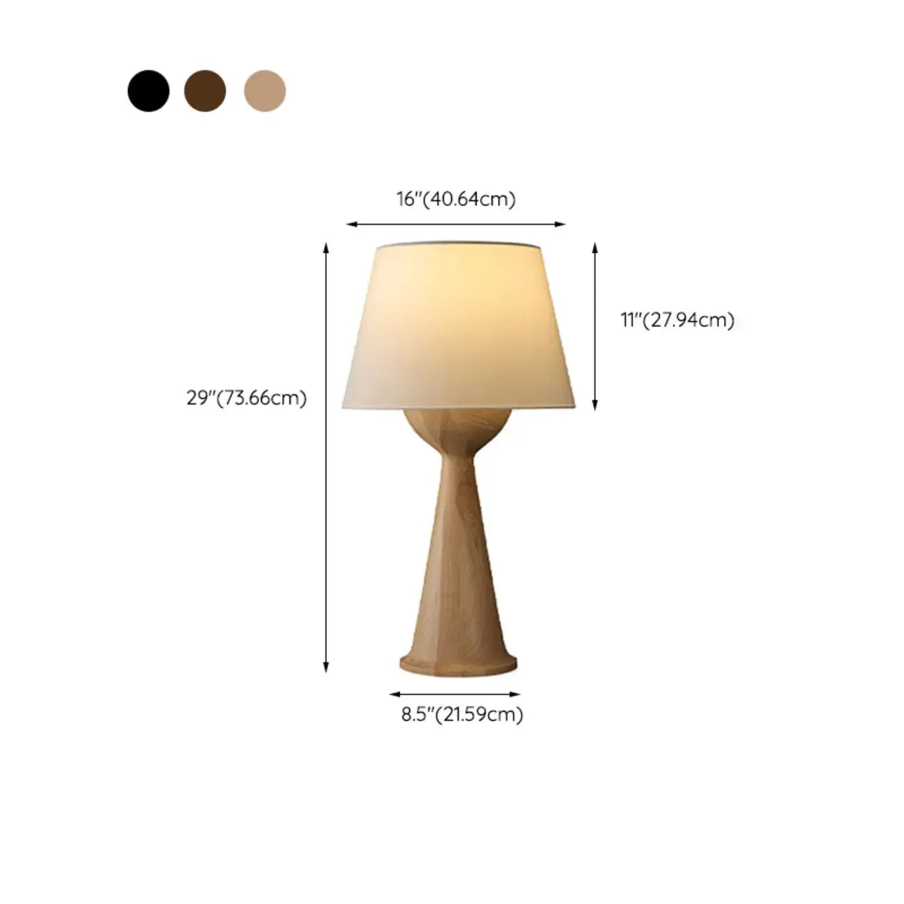 Natural Wooden White Table Lamp for Living Room