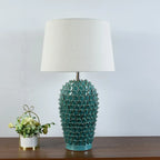 Green Ceramic Modern Table Lamp Plug-In for Living Room