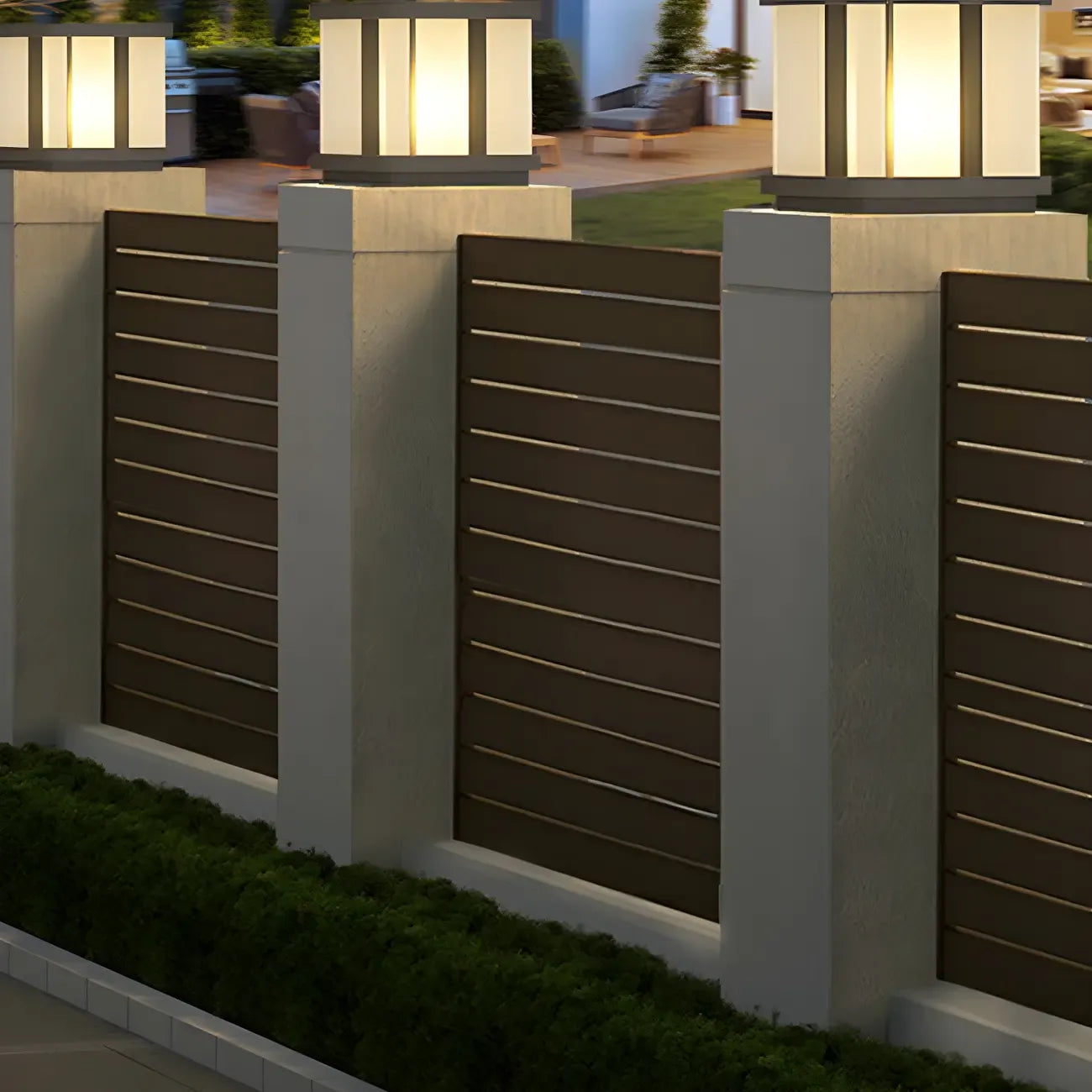 Outdoor Black LED Pillar Table Lamp for Decor with Warm Light