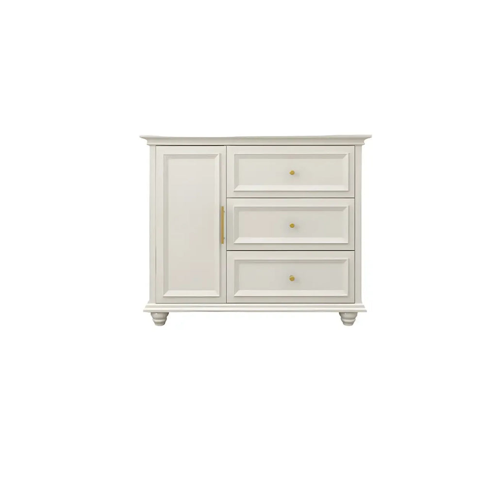 Contemporary Wooden Sideboard with 3 Drawers in White