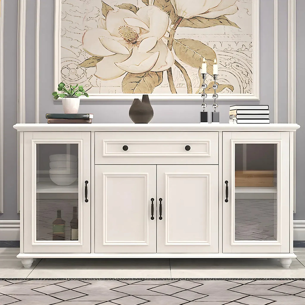 Contemporary Wooden Sideboard with 3 Drawers in White