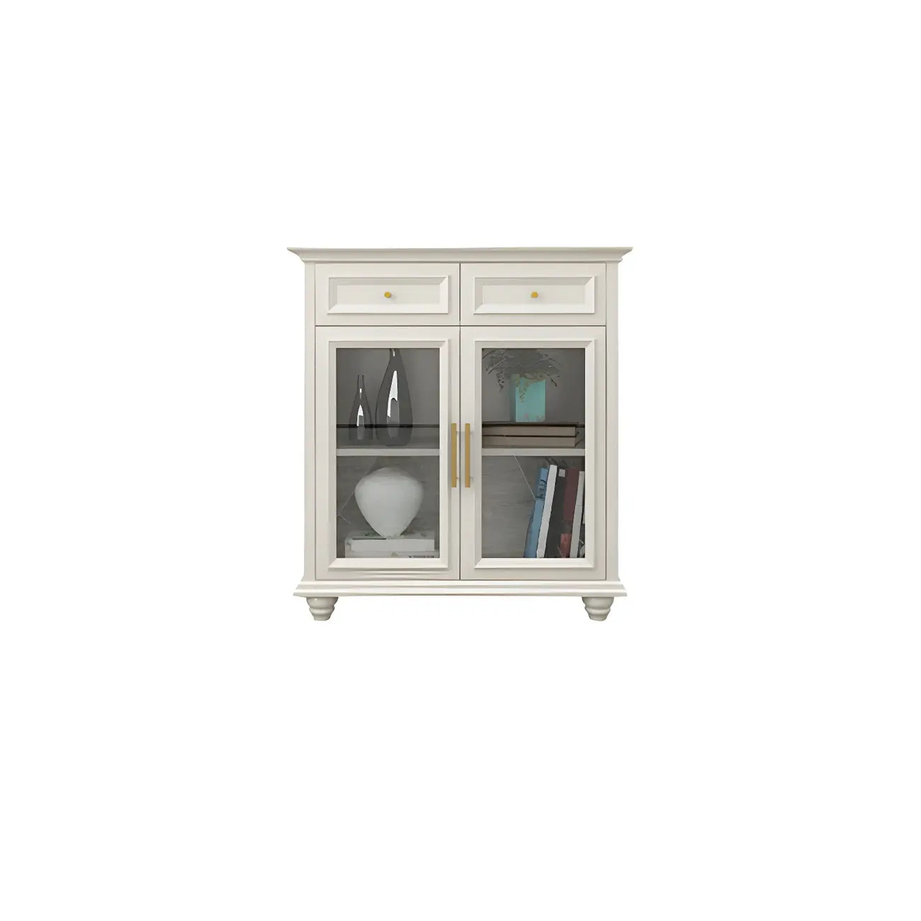 Contemporary Wooden Sideboard with 3 Drawers in White