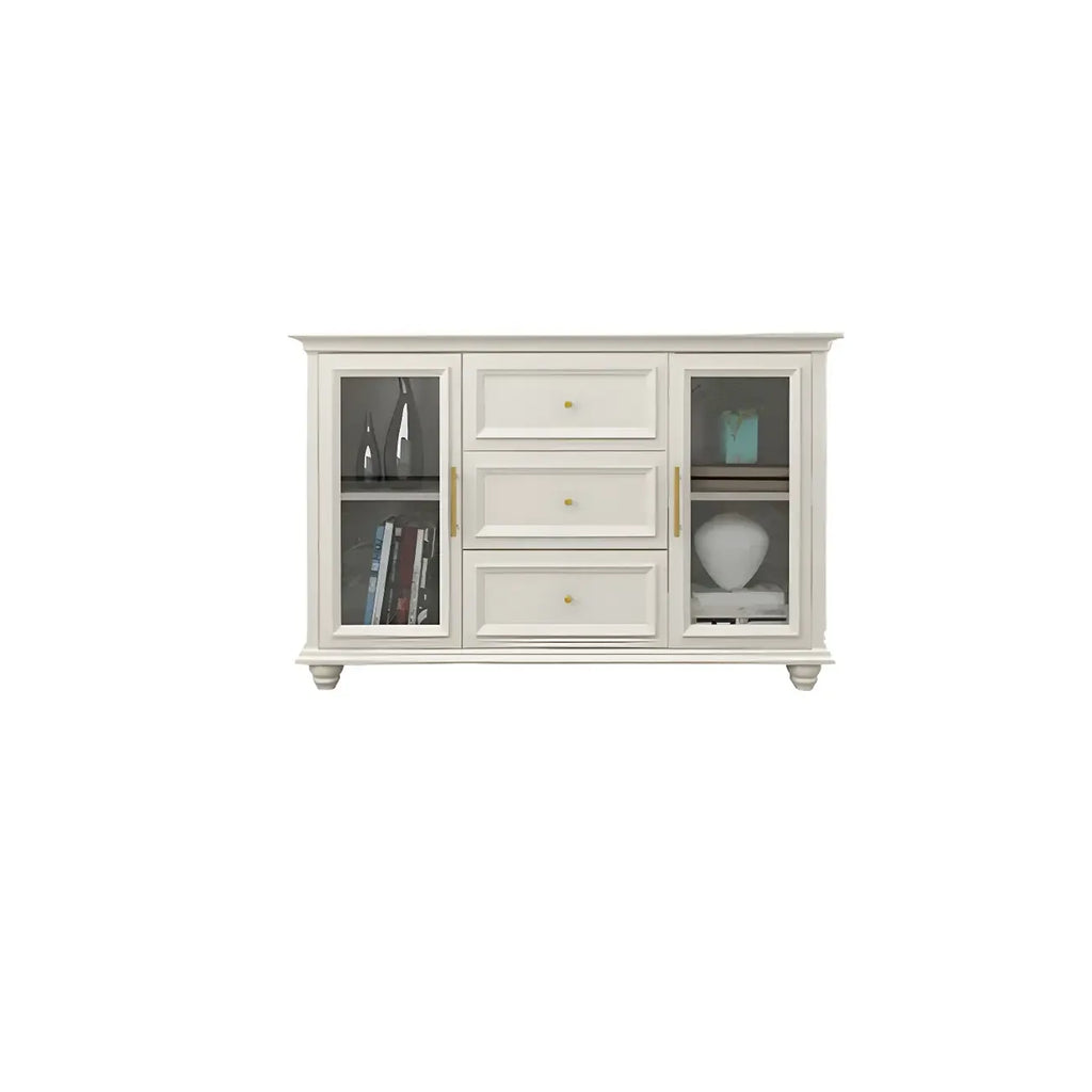 Contemporary Wooden Sideboard with 3 Drawers in White
