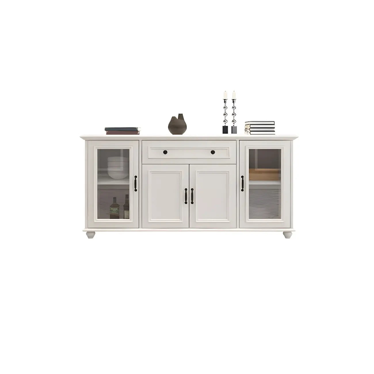 Contemporary Wooden Sideboard with 3 Drawers in White