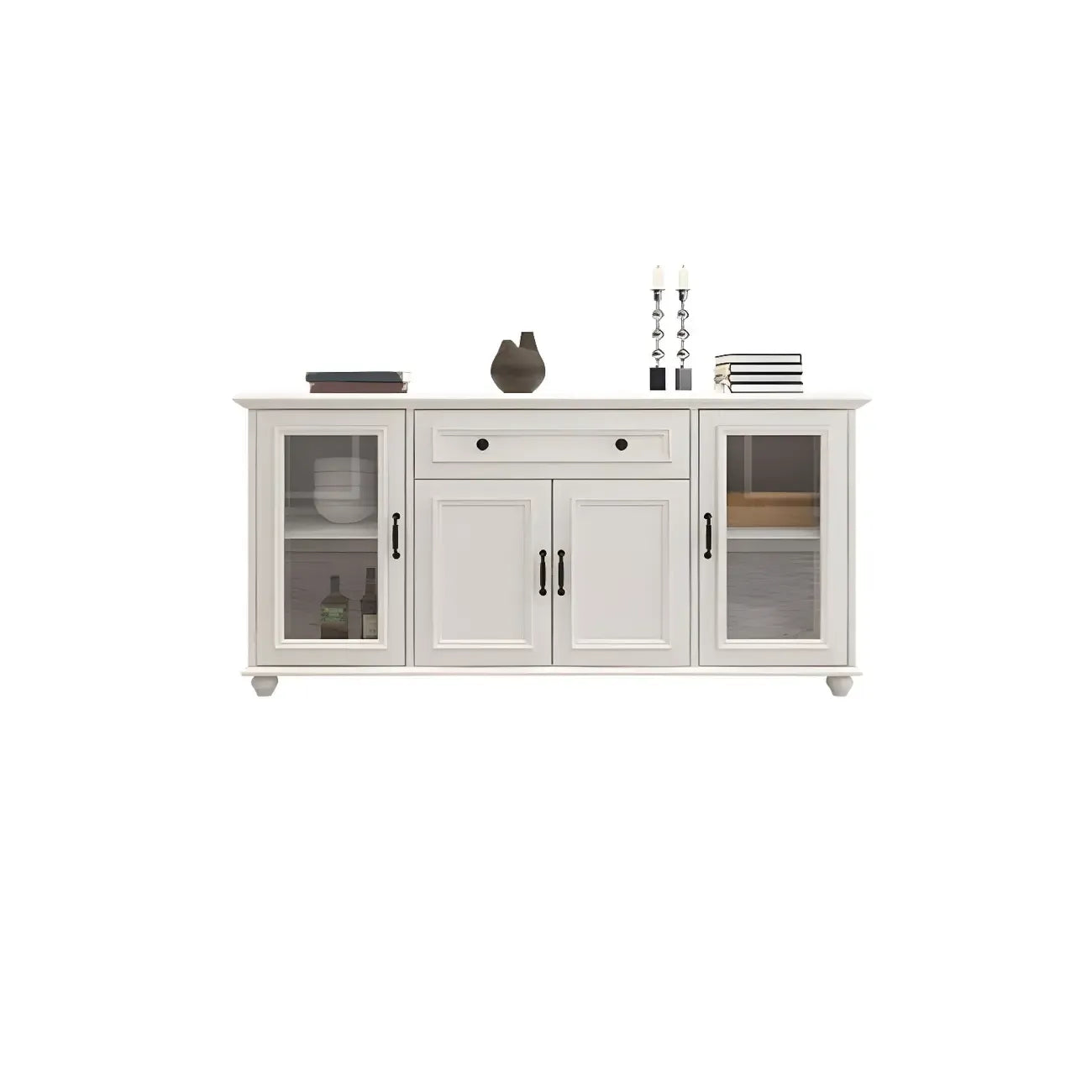 Contemporary Wooden Sideboard with 3 Drawers in White