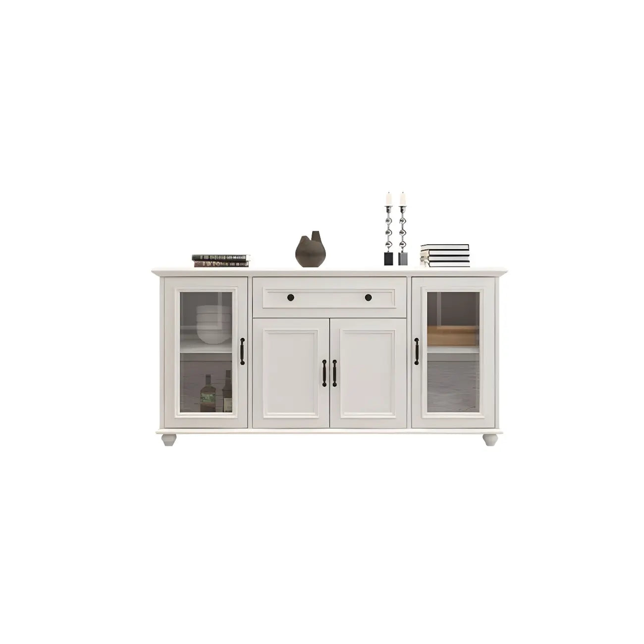 Contemporary Wooden Sideboard with 3 Drawers in White