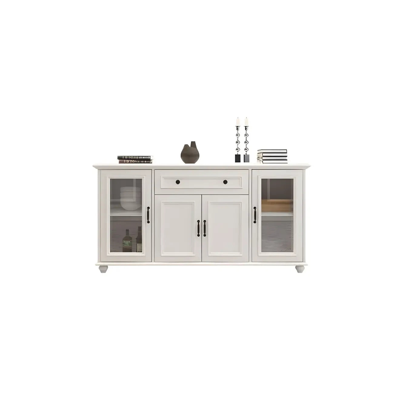 Contemporary Wooden Sideboard with 3 Drawers in White