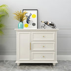 Contemporary Wooden Sideboard with 3 Drawers in White