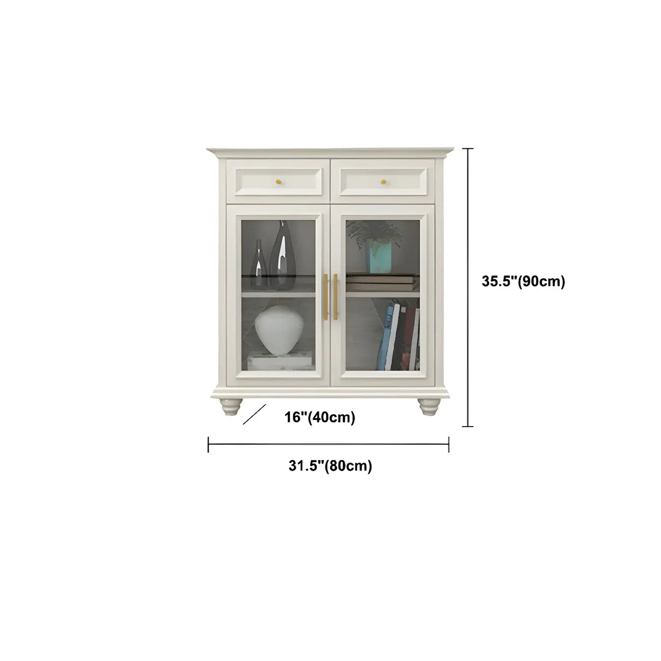 Contemporary Wooden Sideboard with 3 Drawers in White