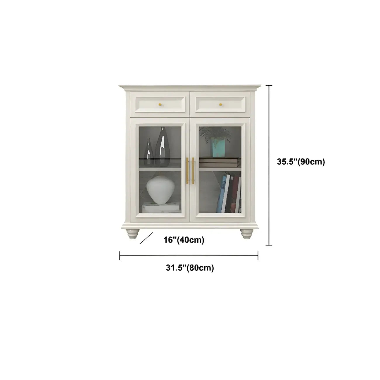 Contemporary Wooden Sideboard with 3 Drawers in White