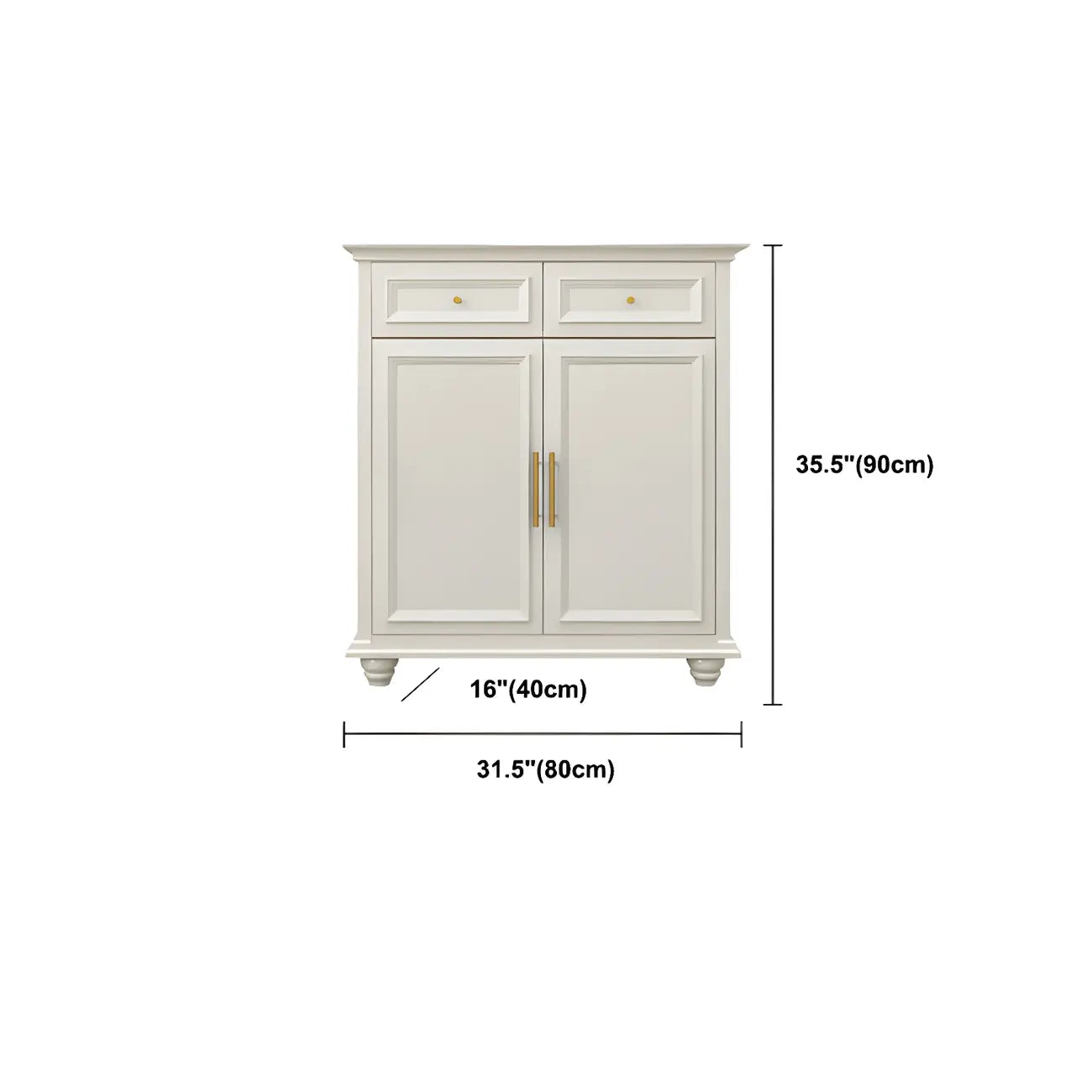 Contemporary Wooden Sideboard with 3 Drawers in White