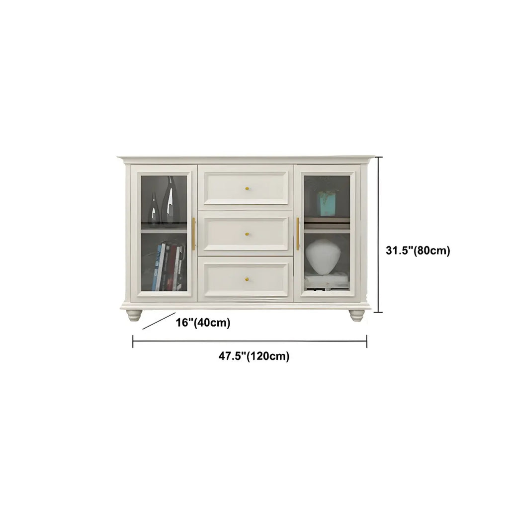 Contemporary Wooden Sideboard with 3 Drawers in White