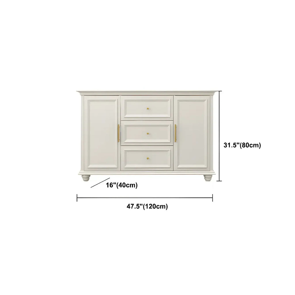 Contemporary Wooden Sideboard with 3 Drawers in White