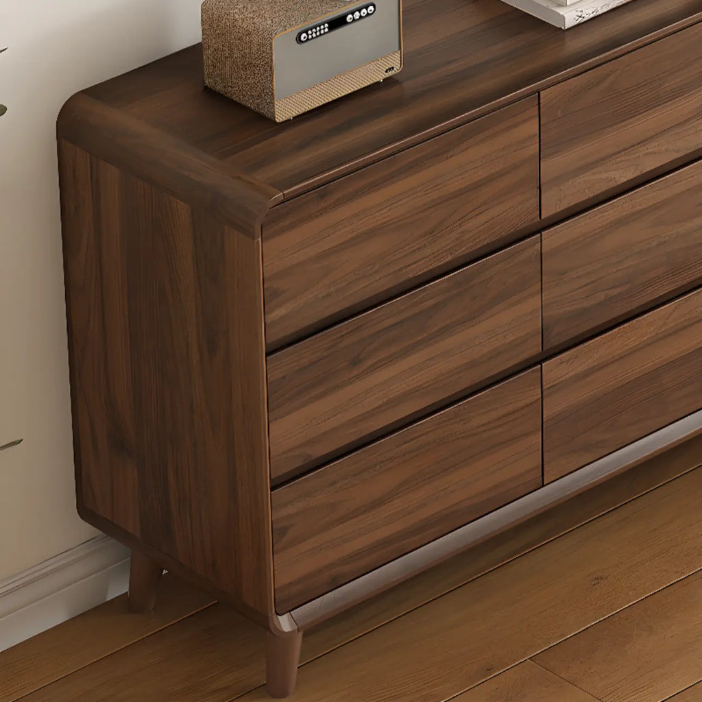 3 Tiers Rustic Square Brown Wood Dresser