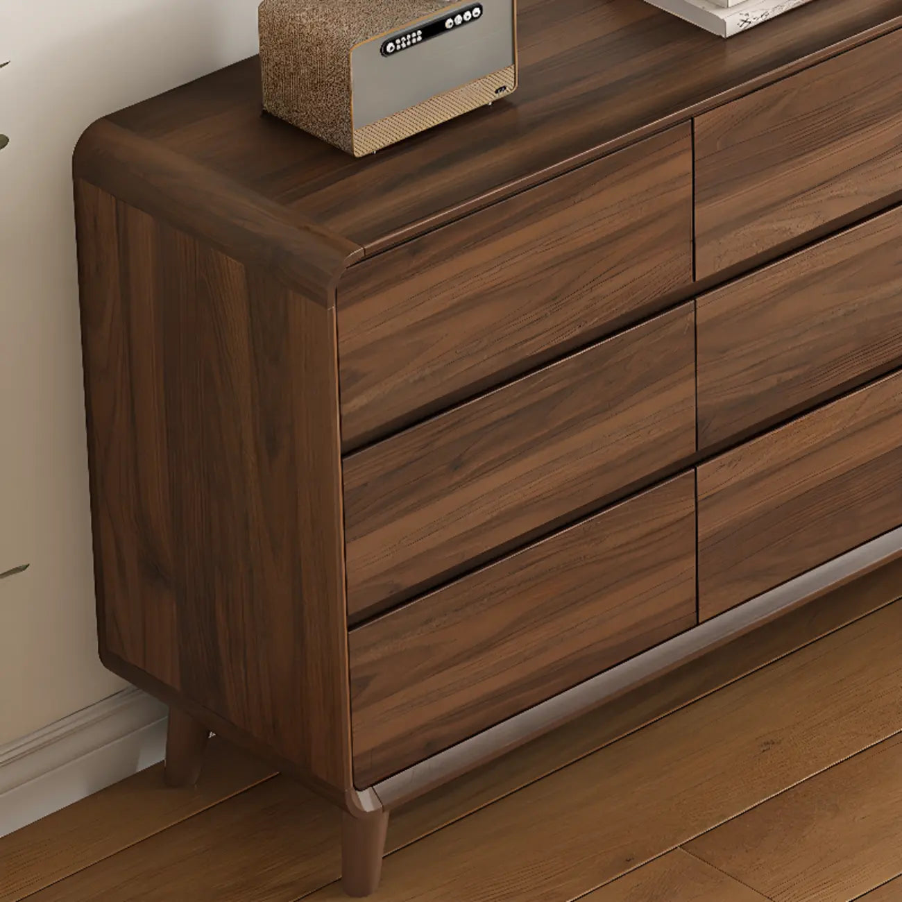 3 Tiers Rustic Square Brown Wood Dresser