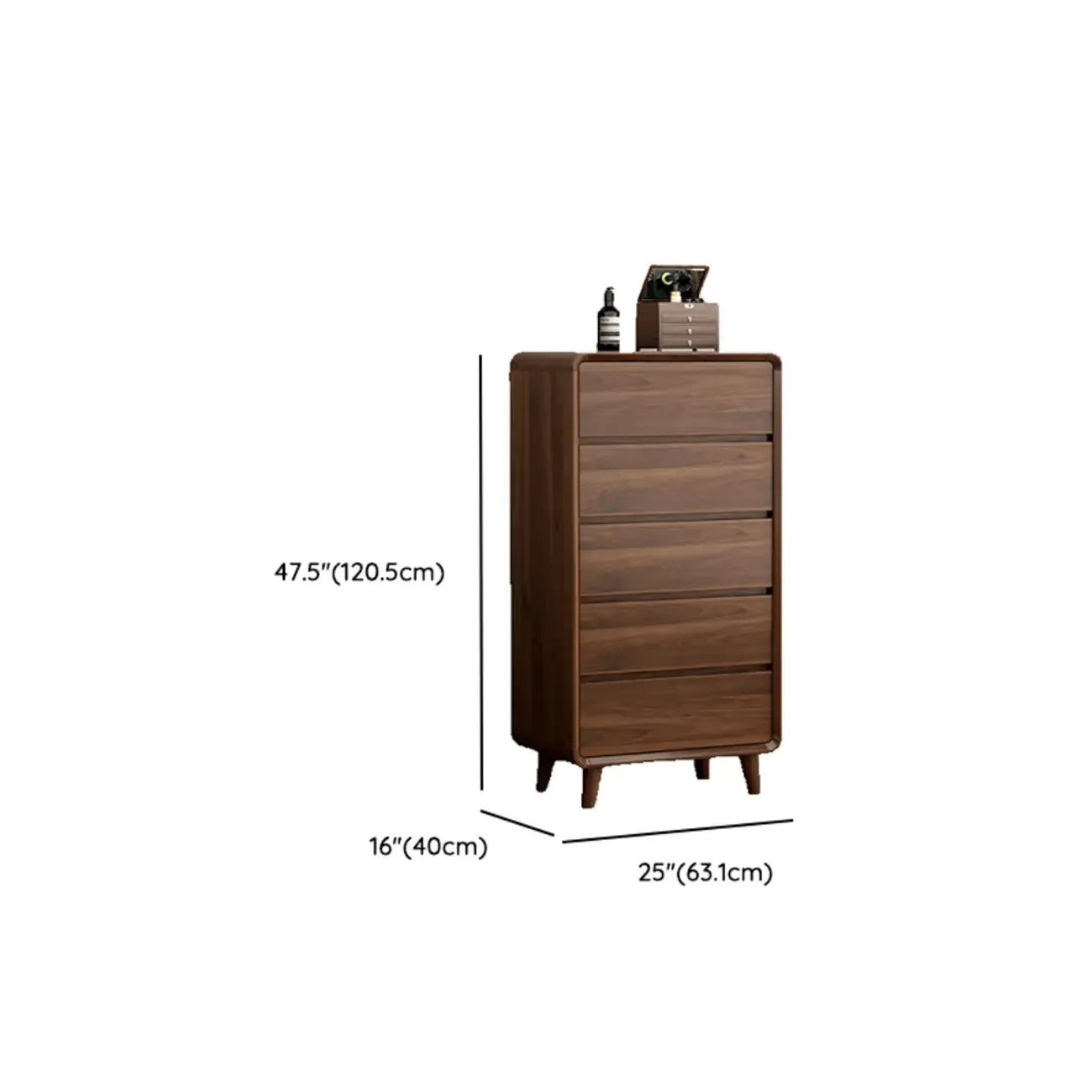 3 Tiers Rustic Square Brown Wood Dresser