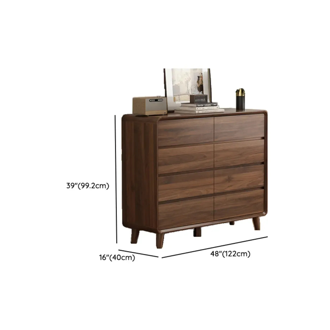 3 Tiers Rustic Square Brown Wood Dresser