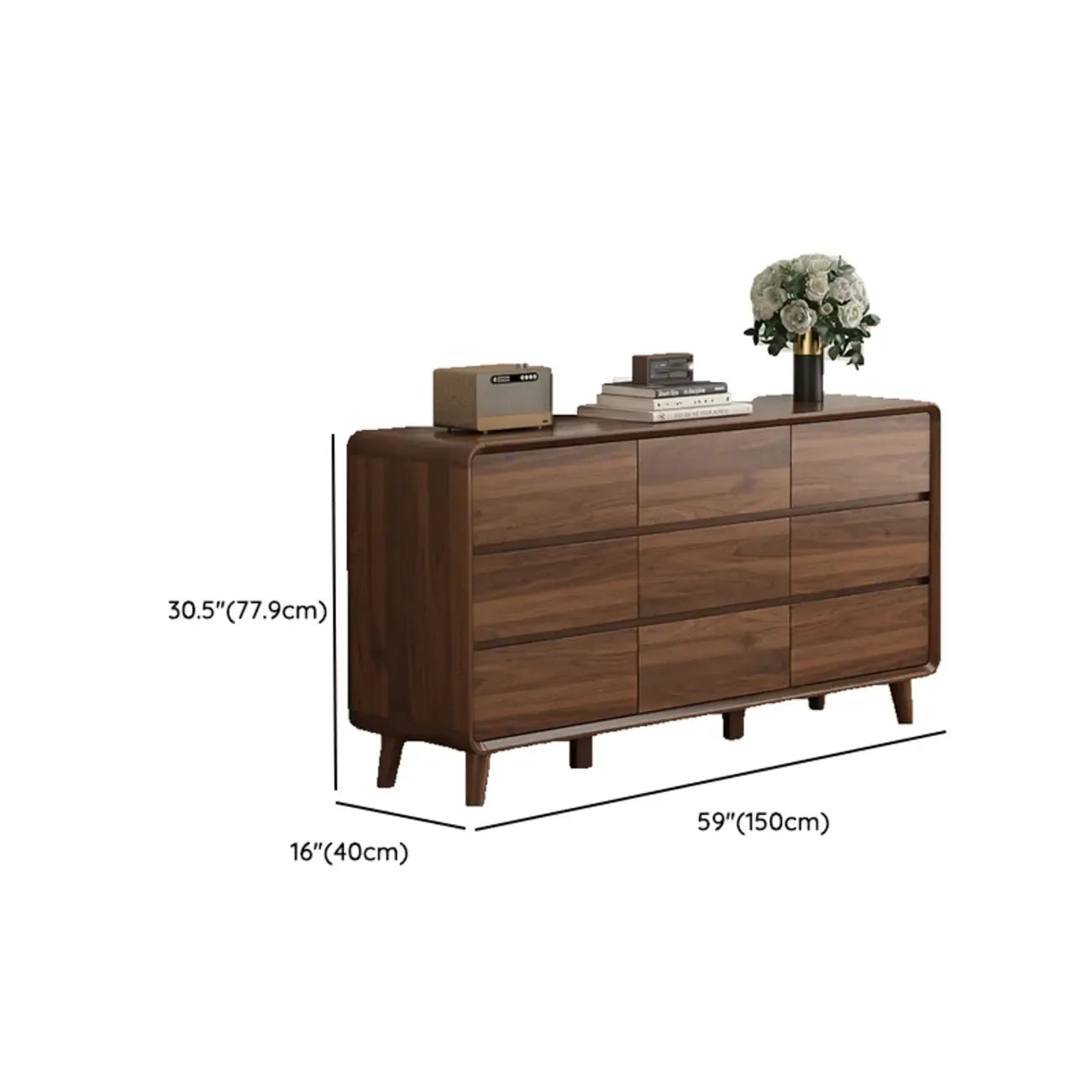3 Tiers Rustic Square Brown Wood Dresser