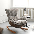 Contemporary Houndstooth Upholstered Rocking Chair for Indoor