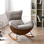 Contemporary Houndstooth Upholstered Rocking Chair for Indoor