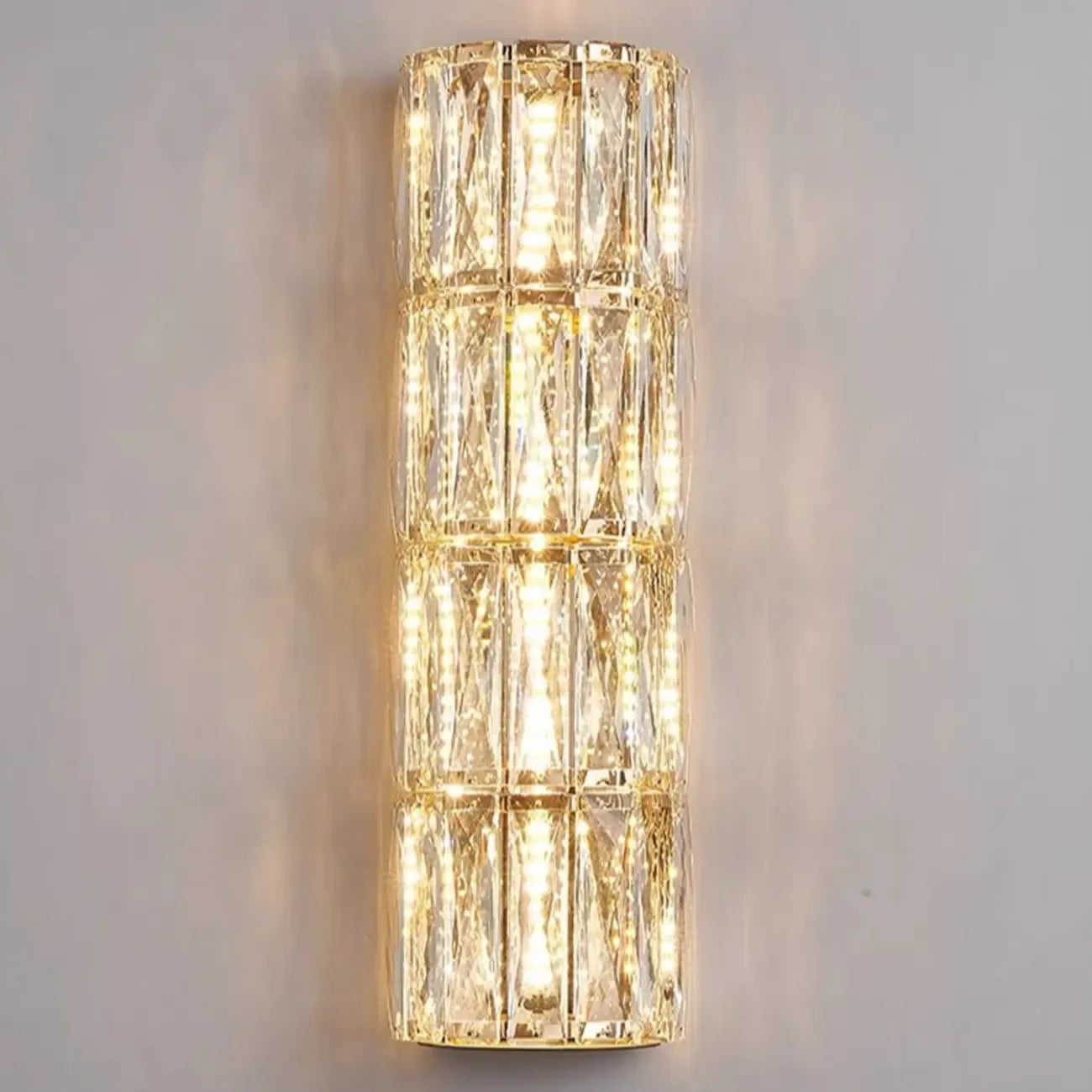 Direct-wired Steel Wall Sconce with Crystal Shade