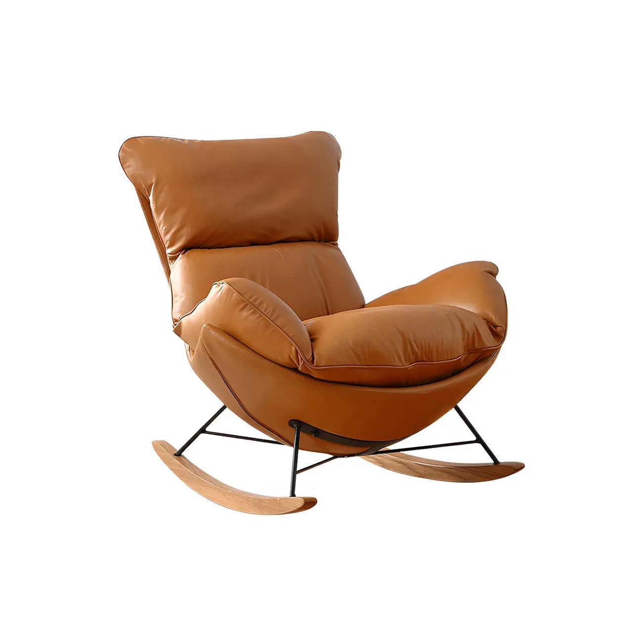 Contemporary Houndstooth Upholstered Rocking Chair for Indoor