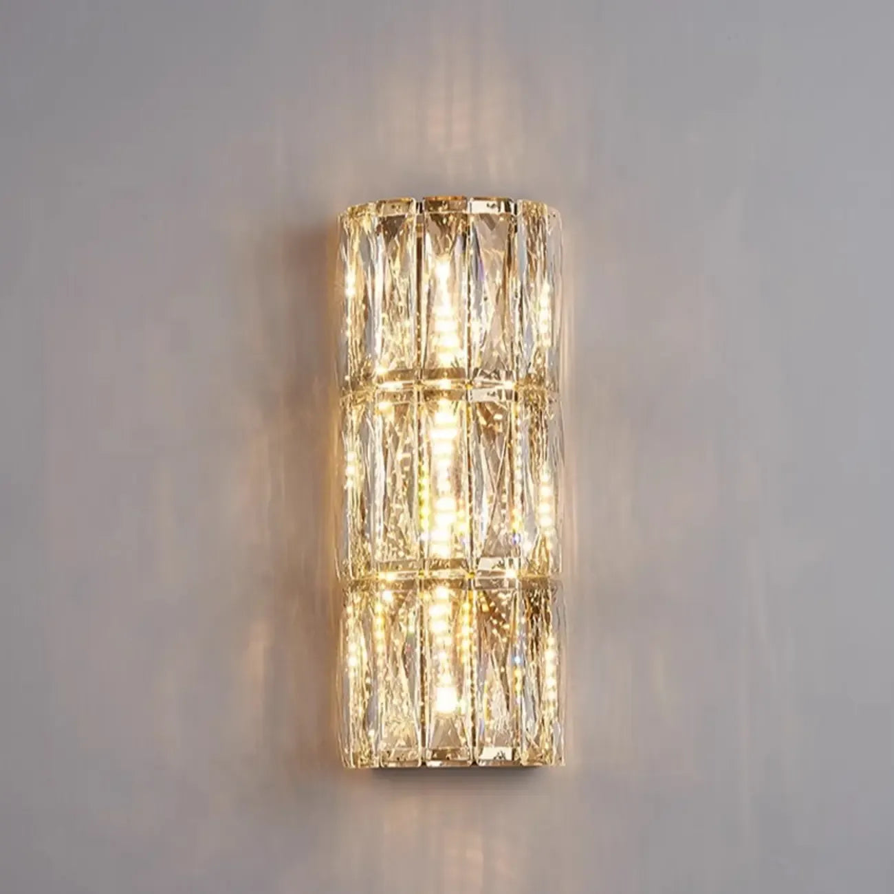 Direct-wired Steel Wall Sconce with Crystal Shade