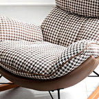 Contemporary Houndstooth Upholstered Rocking Chair for Indoor
